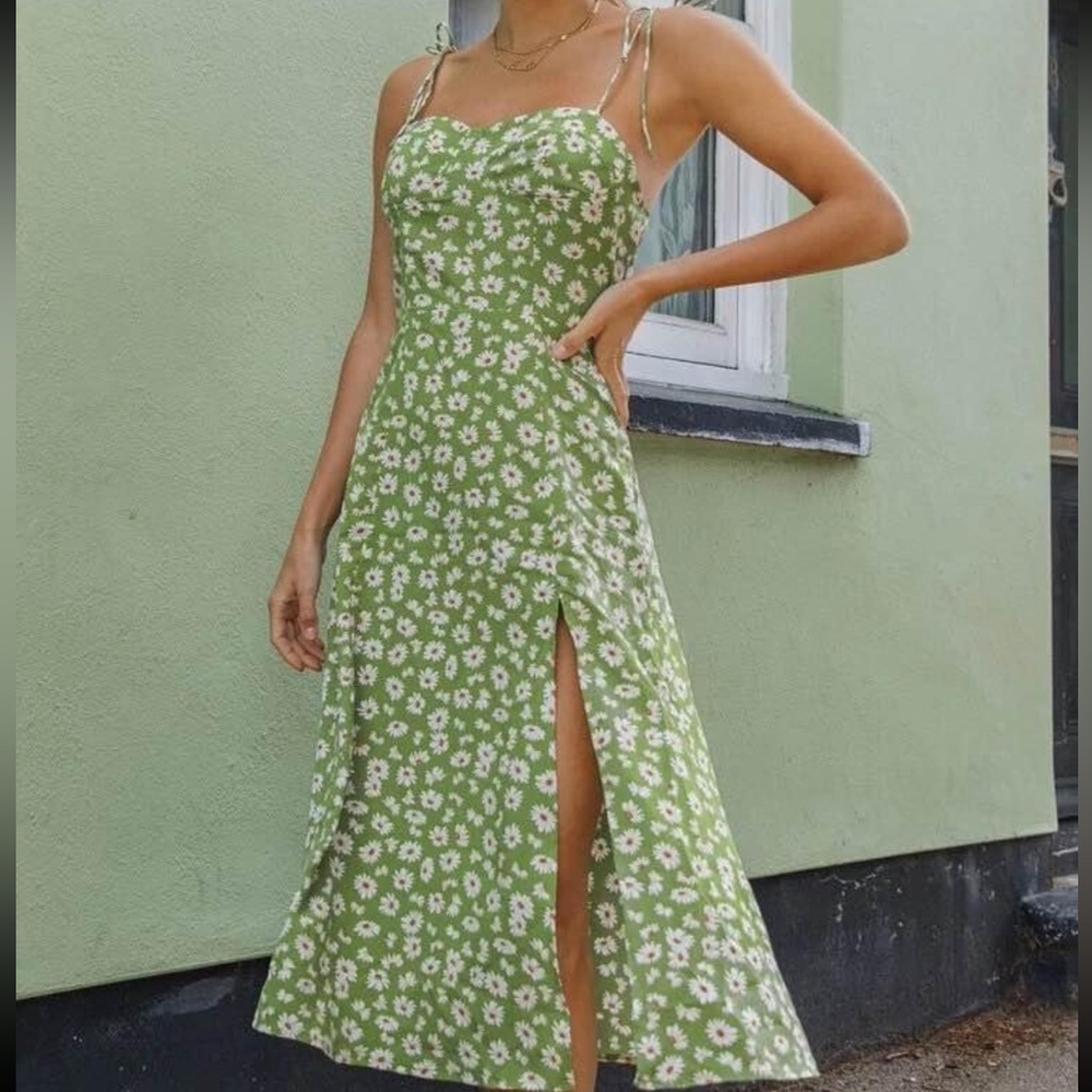 Floral Green Summer Dress